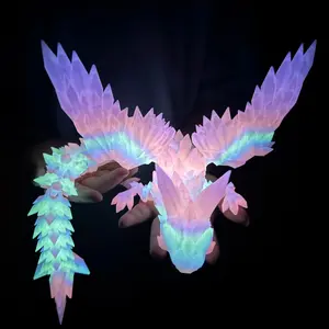 SleekHush Multicolor 3D Printed Articulated Dragon Model - 1-Count Collectible Figurine with Movable Joints, Abstract Sculpture for Home Office Decoration #GLOBAL PICKS