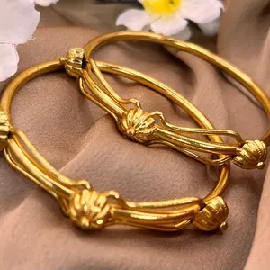 24K gold plated bangle set. PMB3. Sz 2.4