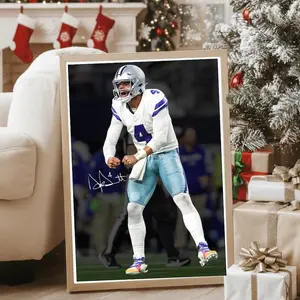 Vintage Dak Prescott Football Poster  Gift For Fan