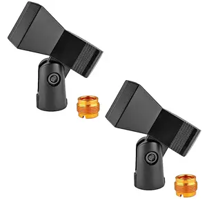 5 Core Microphone Clip Holder 2 Pieces with Screw Adapters 5/8 to 3/8 Inch