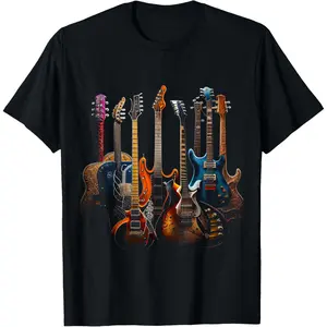 Cotton Streetwear Graphic Tees Casual Round Neck Shortsleeve Fashion Guitars guitarists gift T-Shirt