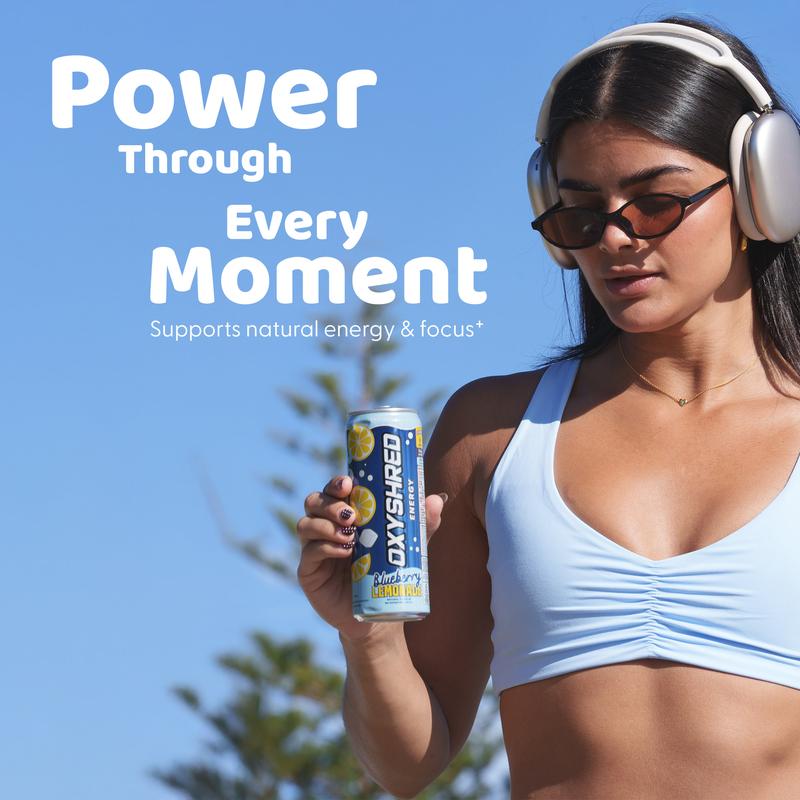 EHPlabs OxyShred Energy Drink 12 Pack 355ml Sugar Free Sport Beverage with Acetyl L-Carnitine Guarana & Green Tea Extract for Energy Boost Sports Gym Workout Training Study Work Men Women Health Fitness Supplement Flavor | New Year New Me |