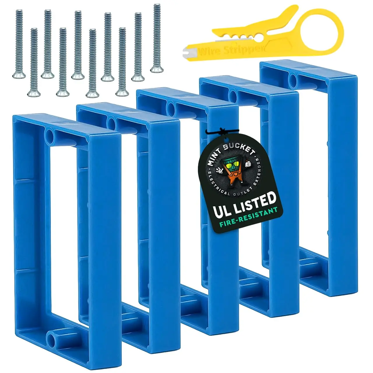 1/2" Single Gang Receptacle Outlet Box Extenders - UL Listed - Electrical Outlet Extender for Electrical Box and Electrical Outlet Switches (Pack of 5)