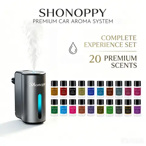 Scent Perfume Car Air Freshener,Rechargeable Car Aroma Diffuser with 20 Essential Oils, Car Interior Decoration Accessories