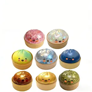 Blind Box 2026 New Glitter Dumpling Squishy with Steamer Box, Soft Sensory Fidget Steamed Bun Squeeze Toy for Adult Stress & Anxiety Relief