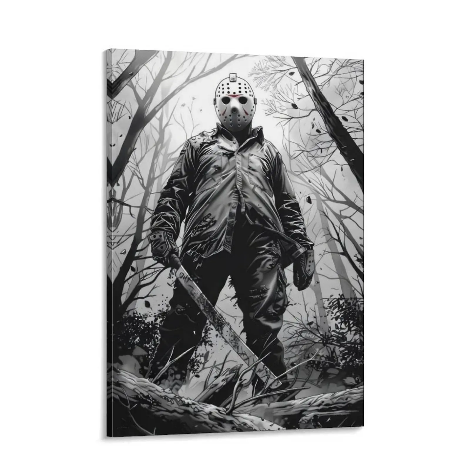 Jason Voorhees Friday The 13th Unframed Art Print, Eclectic Decorative Wall Art, Customizable Home Supplies, Display-Worthy Horror Poster, Ideal Gift for Horror Enthusiasts