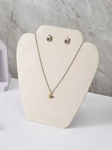 Single Piece Earring Necklace Display Board, Elegant Jewelry Stand for Studs and Accessories, Fashionable Single Piece Necklace Earrings Set Holder