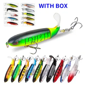 5/10pcs Artificial Fishing Lure, 13.5g Simulation Fishing Lure with Hook, Fishing Accessories for Outdoor Fishing Equipment, 10cm Whopper Plopper, Swimbaits, Fishing Lure Bait, Dealforyoudays