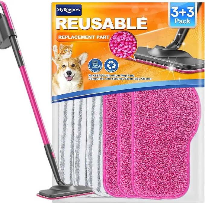 Steam Mop Pads Compatible with Schenley Steam Mop 7 in 1 Cleaner and Dupray Neat Steam Cleaner, Microfiber Mop Pads Refill for Multi-Surface Floor