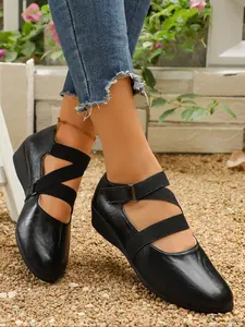 Women's Criss-Cross Elastic Slip-On Sneakers, Spring & Fall Casual Low-Top Shoes, Breathable Velour Fabric, Comfortable Thick Rubber Sole, Walking Shoes, Casual Summer Shoes
