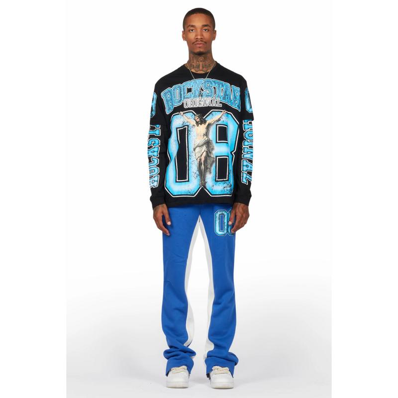 Fields Black/Royal Double Layer T-Shirt/Baggy Pant Set