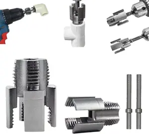 Pipe Thread Cutting Tool, 2025 New Ntegrated Internal & External Pipe Threading Tool, PVC Thread Maker Tool For Electric Drill, 1/2" (DN15) 3/4" (DN20) Pipe Sizes Rethreading Tool Universal Pipe Compatibility Ppr