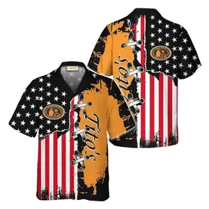 Tito's Vodka USA Flag Patriotic Hawaiian Shirt for Men Women and Kids, Funny Breathable & Comfortable Tropical Outfit, Perfect Gift for Him And Her,  Summer Vacation, Beer Lover Gift