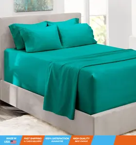 Hearth & Harbor Extra Deep Pocket Queen Sheets Sets - Fits Mattress 18-24 Inches Deep - Extra Deep Pocket Sheets - 6 Piece Queen Size Sheets - Queen Sheets Deep Pocket - Teal Sheets