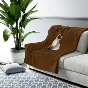 Support Your Local Cat Sherpa Fleece Blanket | Siamese Cat Design
