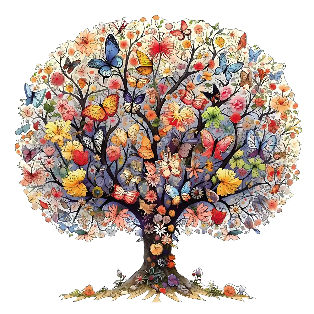 Life Tree Wooden Jigsaw Puzzle, Wooden Puzzles, High Difficulty Toy Puzzle, Adult Focus Training, Halloween Christmas Birthday Holiday Gift, Home Decor