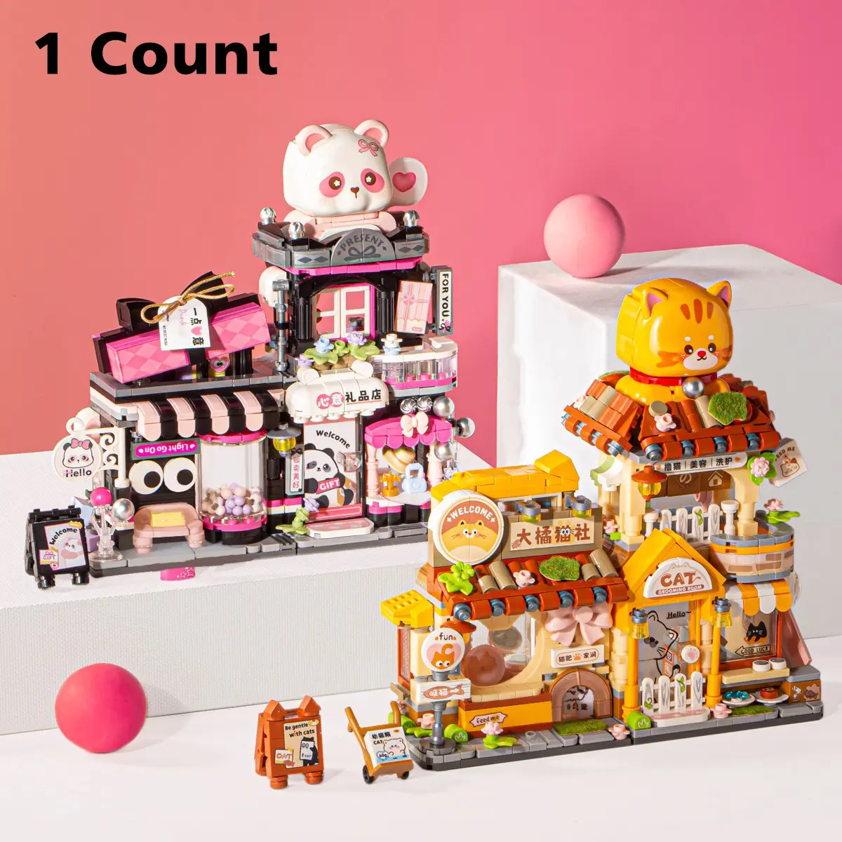 Mysterious Little House Cat Creative Building Block Set, House Building Kit, Foldable Cityscape Adult Toy for Family Playtime and Holiday Gifts, Inspire Imagination and Adventure, Blocks Set, Brick Set, Building Blocks Model