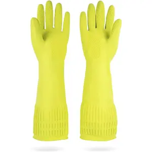 MAMISON  Household Dishwashing Cleaning Rubber Gloves, Non-Slip Kitchen Glove (1 Pair)
