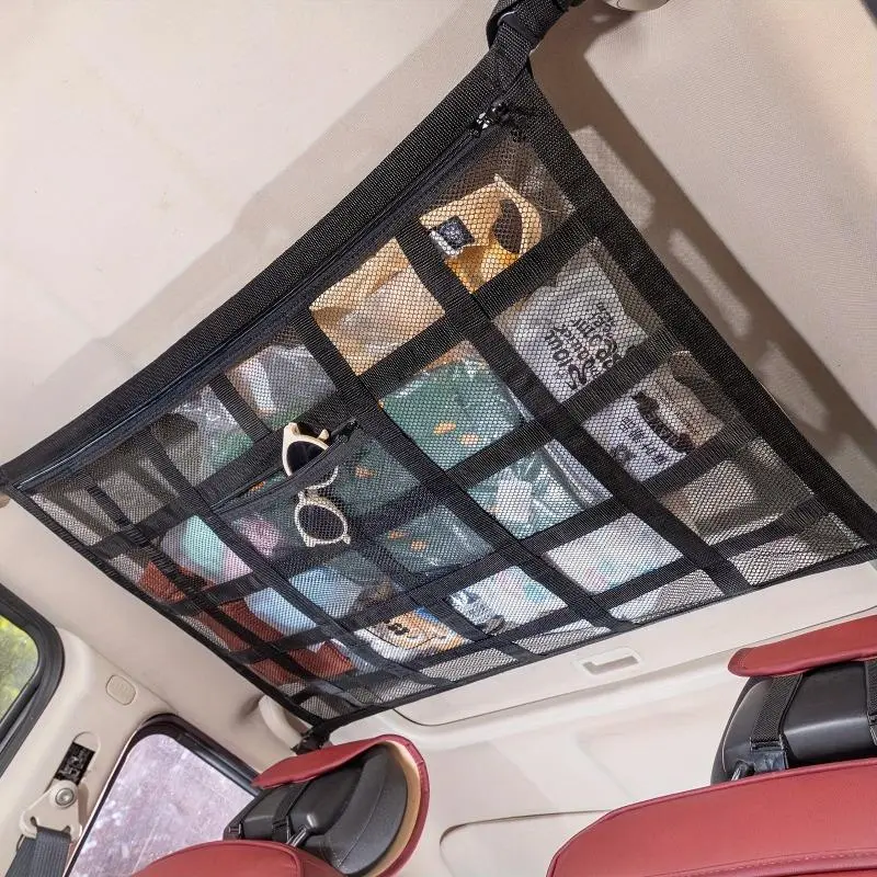 Car roof mesh bag Car roof mesh Car roof storage net Breathable net double-layer car storage bag Car Organization Supplies
