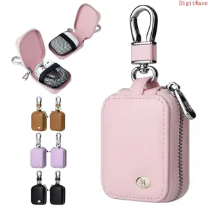 PU Leather Mini Earbuds Case for AirPods Pro 4/3/2/1 & Samsung Galaxy Wired Earbuds, Portable Dustproof Anti-Scratch Travel Storage Pouch with Mesh Pocket & Keychain, Protective Wireless Earbuds Bag multifunctional shoulder