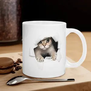 11oz Coffee Mug-Morning coffee just got 10x cuter with this peeking kitty!