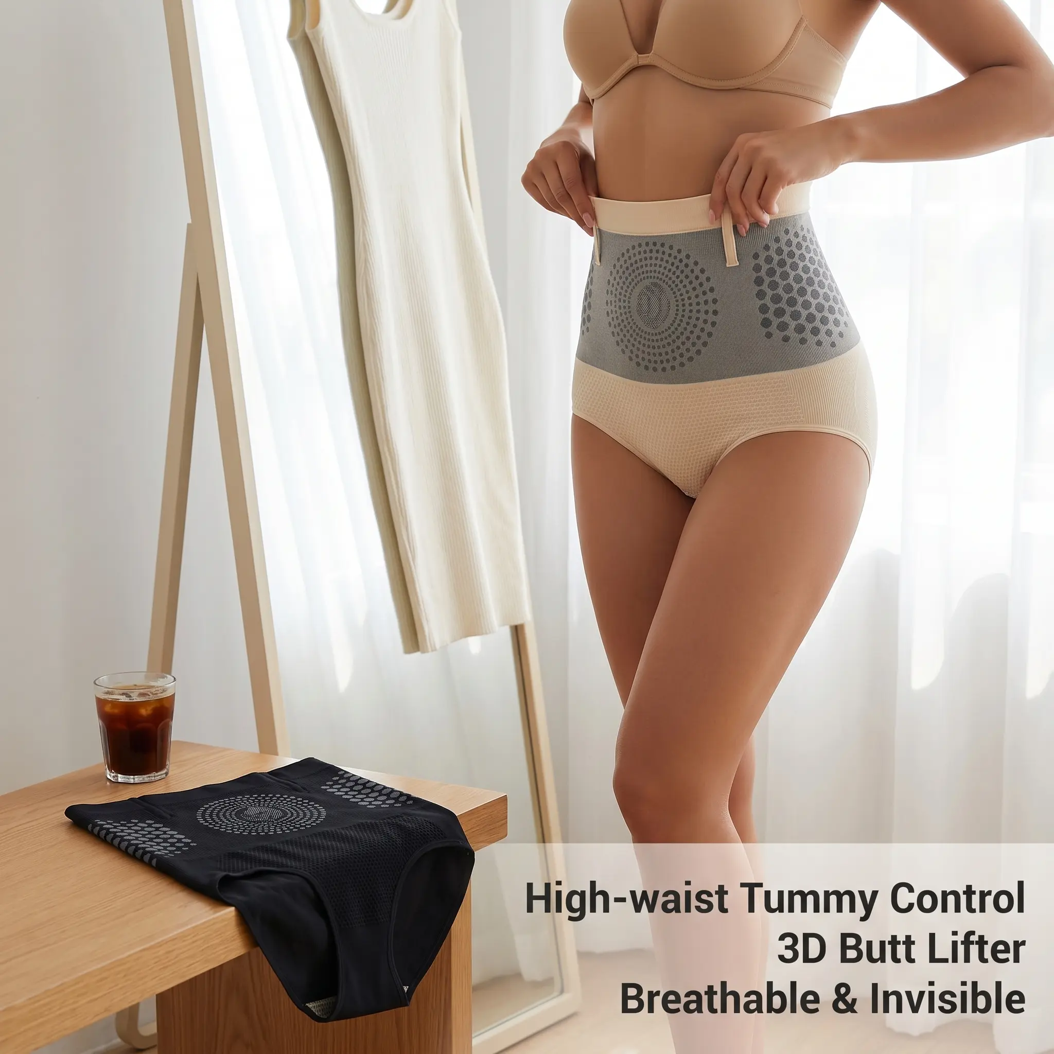 4-in-1 Compression Sweat Shorts for Women – High-Waist Yoga Pants, Breathable Firming Tummy Control Shapewear for Workout & Daily Wear cotton seamless