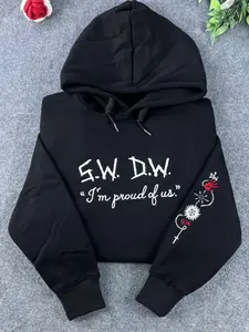 Supernatural Embroidered Hoodie, Sam Dean Winchester Initials Sweatshirt, I’m Proud of Us Quote, Castiel Handprint, SPN Fan Gift