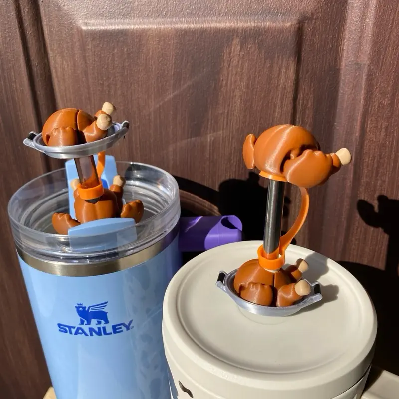 Articulated Roasted Turkey Straw Toppers and Charms for Stanley Tumbers & 9.5mm Straws with Durable PLA Design - Stylish, Beverage