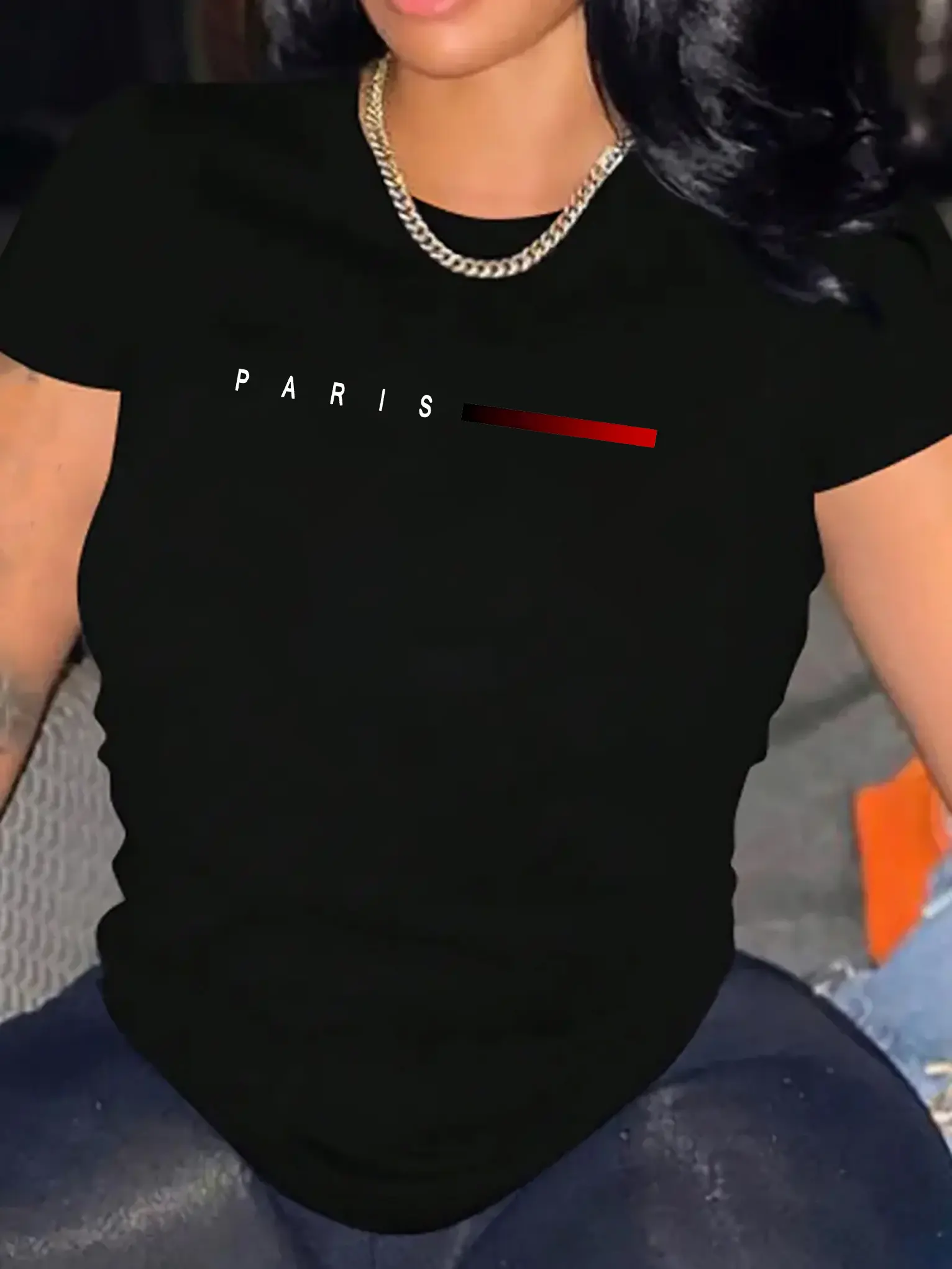 Stylish Women'S Short-Sleeve T-Shirt with a Easy Paris Pattern, Perfect for Casual Summer Wear And Comfortable for Holidays