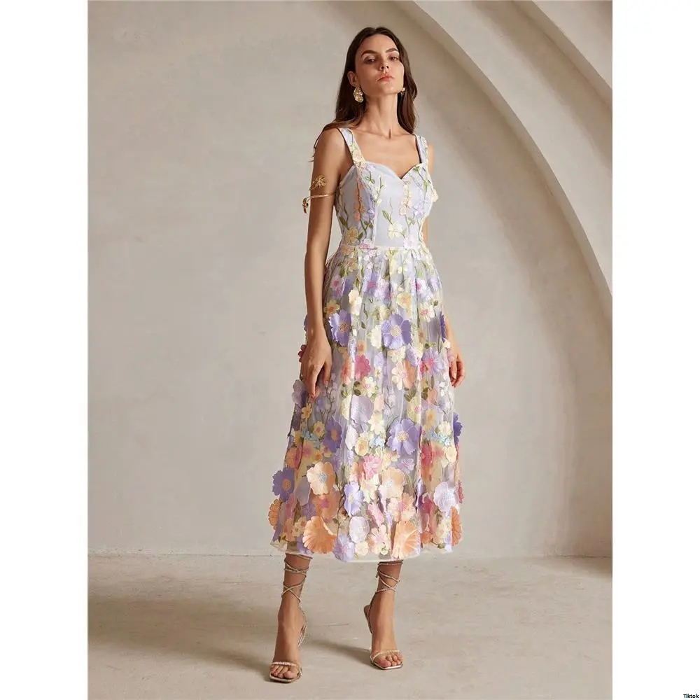 Dress Length - Embroidered Anewsta Elegant 3D Floral Mid Slip For Women Maxi Outfit - TikTok Shop Dress Length - Embroidered Anewsta Elegant 3D Floral Mid Slip For Women Maxi Outfit - TikTok Shop