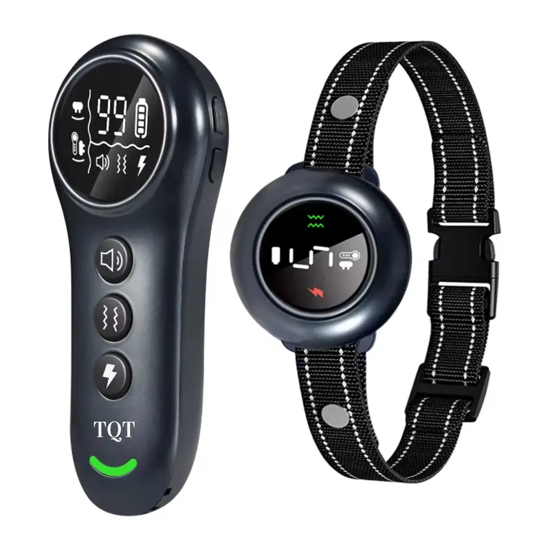 TQT 2-in-1 Dog Shock Collar & Dog Bark Collar - IP67 Waterproof, 5 Adjustable Sensitivity Levels, 3 Training Modes, Remote Control & 3300FT Range