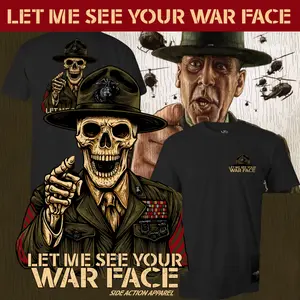 Let Me See Your War Face Shirt, USMC Military Drill Instructor Tee, Marine Corps Graphic T-Shirt, Gift for Veterans and Marines