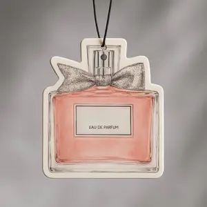 Designer Perfume Car Freshener Eau de Parfum Bottle Shape with Bow Charm for Aromatic Car Interior
