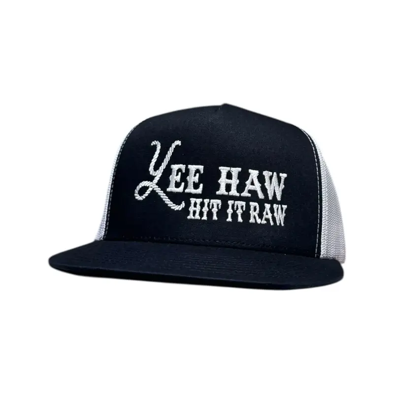 Men's Custom Embroidered Baseball Cap - Yee Haw Design, Snapback, Breathable Vented Meshback, Twisted Brim, Custom Headwear for Casual Daily Wear
