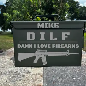 Custom Engraved Ammo Can 50 Cal – Personalized Gift for Him, Veterans, Hunters, or Collectors