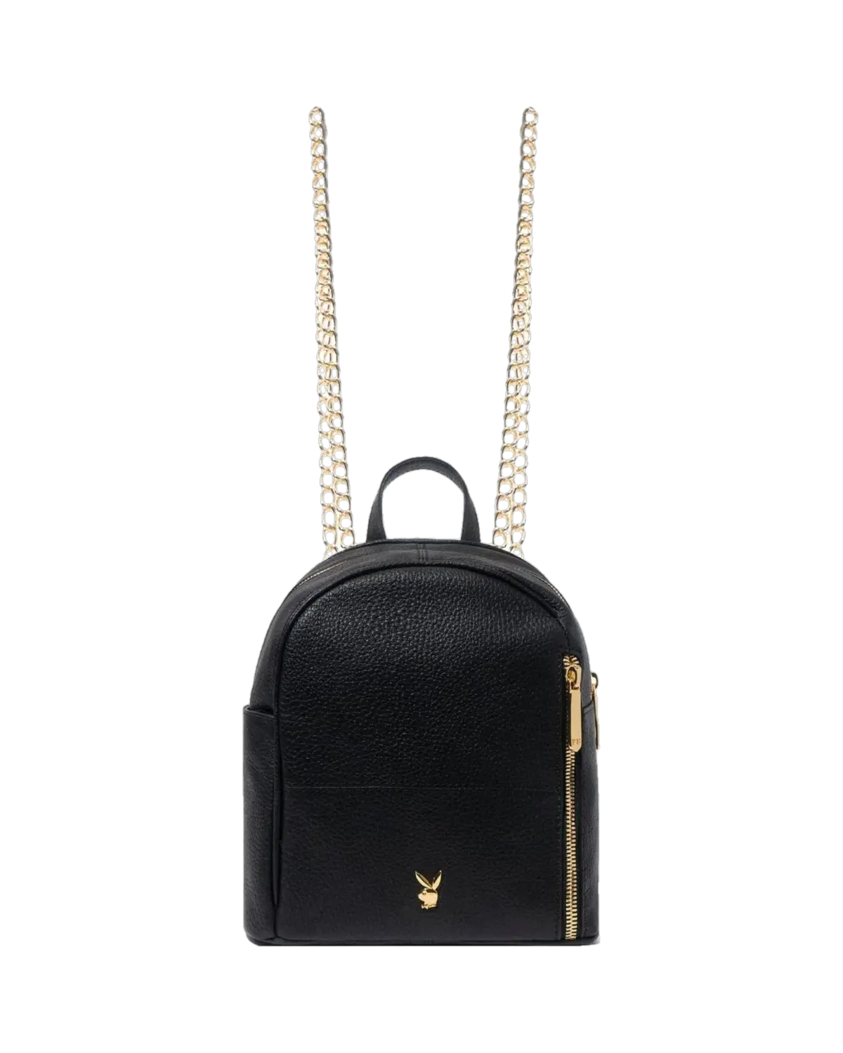 Playboy Female Goatskin Leather Mini Backpack, Luxury Look Design, Zipper Closure, Side Pocket (Luggage & Bags, Functional Backpack)