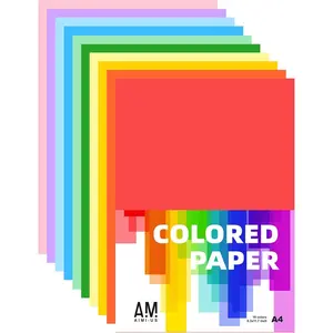 Assorted Colors Bulk School Supplies A4 Copy Paper Construction Paper Classroom Supplies Great for Elementary Arts Painting Coloring Drawing Crafts (100)