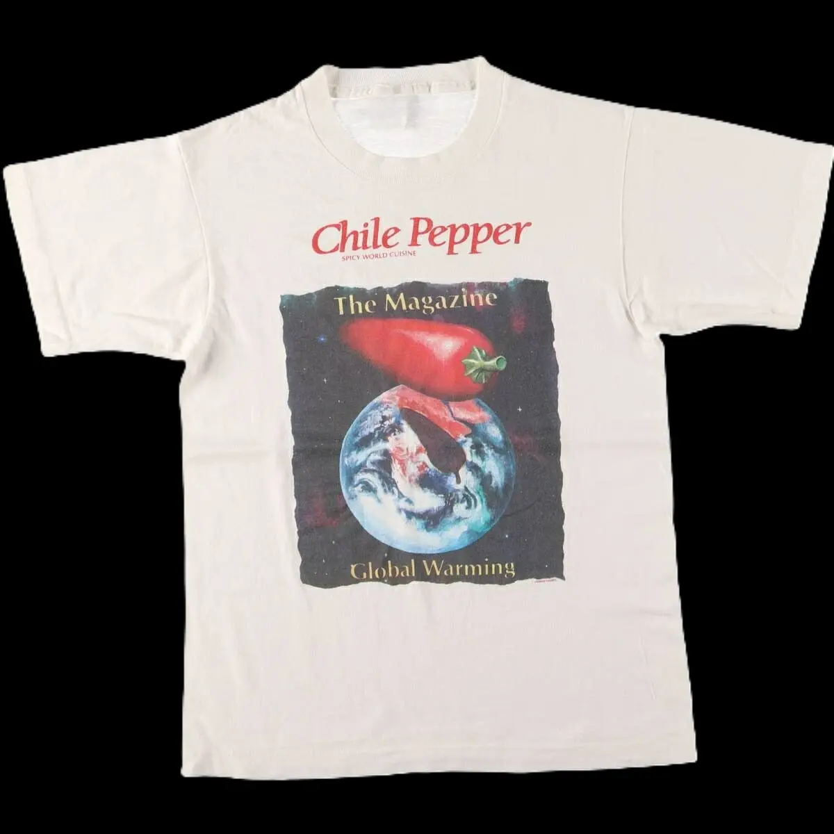 Vintage Chile Pepper The Magazine White T-shirt, Unisex Chilli Tee