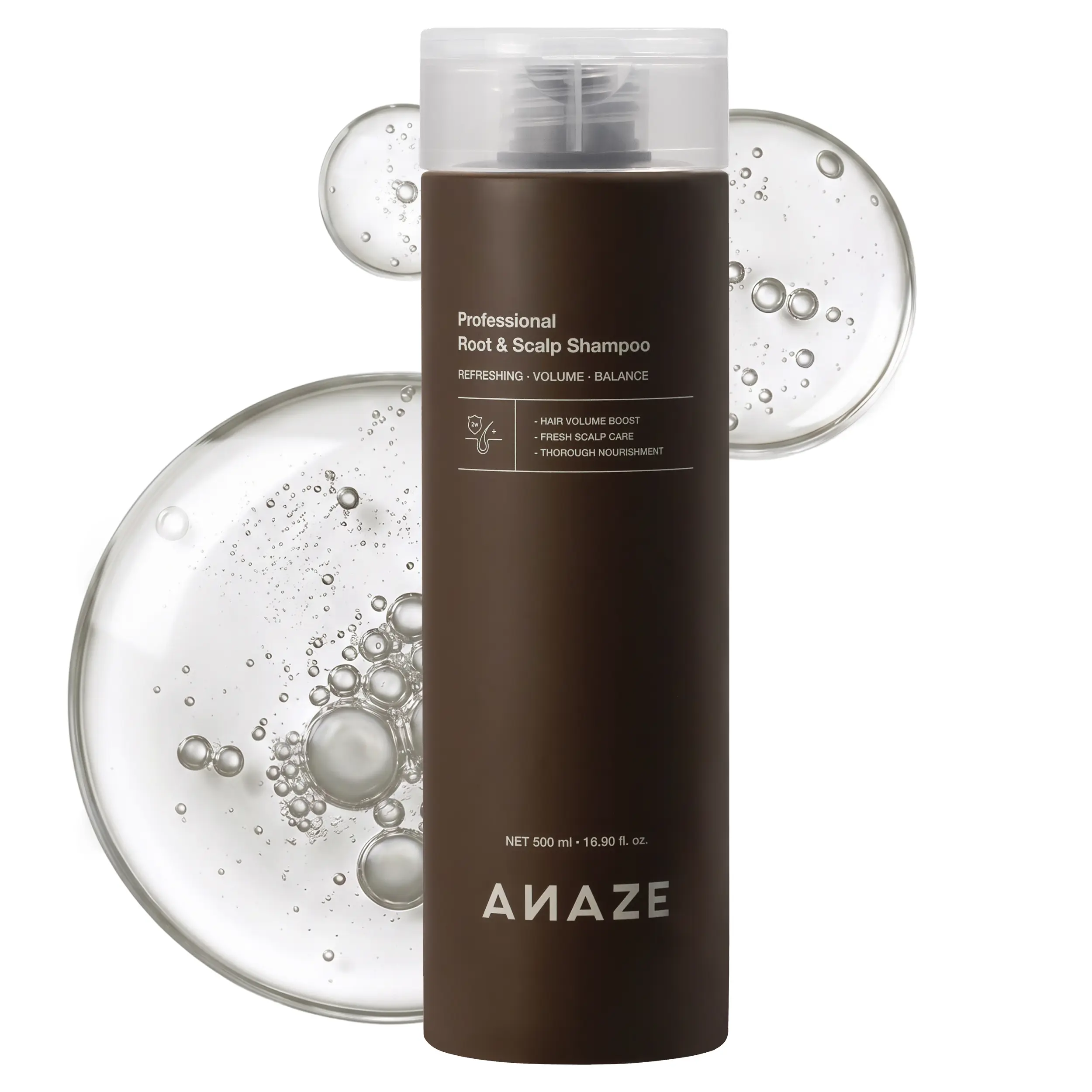 [ANAZE] Professional Root & Scalp Shampoo, 16.9 fl oz (500ml) | Hair Thinning Care, Volume & Scalp Balance, Deep Sebum Cleansing & Root Lift