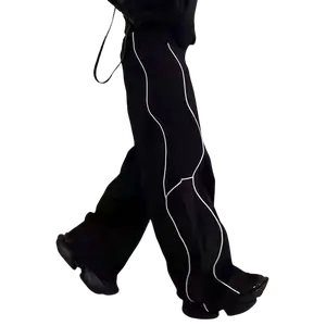 freeship Men’s  long  with an elastic waistband and pockets—casual, comfortable streetwear fashion in black;  jogger/track  for home and outdoor use, suitable for all seasons.  men cargo workout bottom clothing Casual Loose-Fit Drawstring Pants slacks