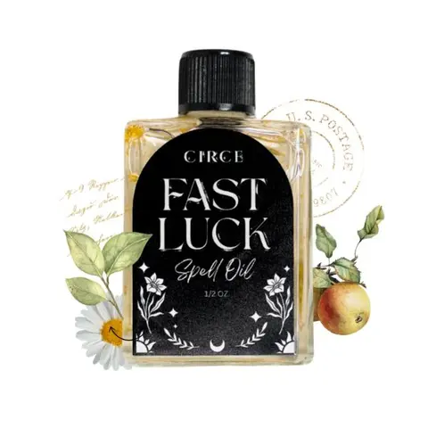Circe Boutique Fast Luck Spell Oil 1/2 oz | Ritual Anointing Oil for Money, Prosperity & Good Fortune | Hoodoo Conjure Oil | Bay Leaf & Chamomile Infused | Luck Drawing Spiritual Oil