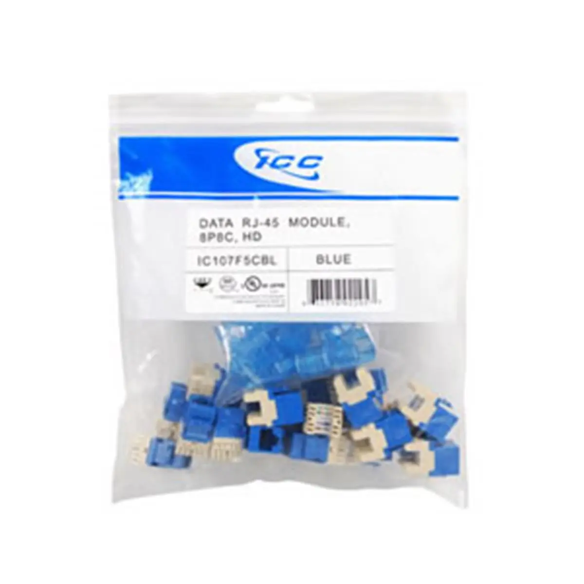 212 MAIN High Speed Cat 5E HD Modular Connectors, 25-Pack, Blue