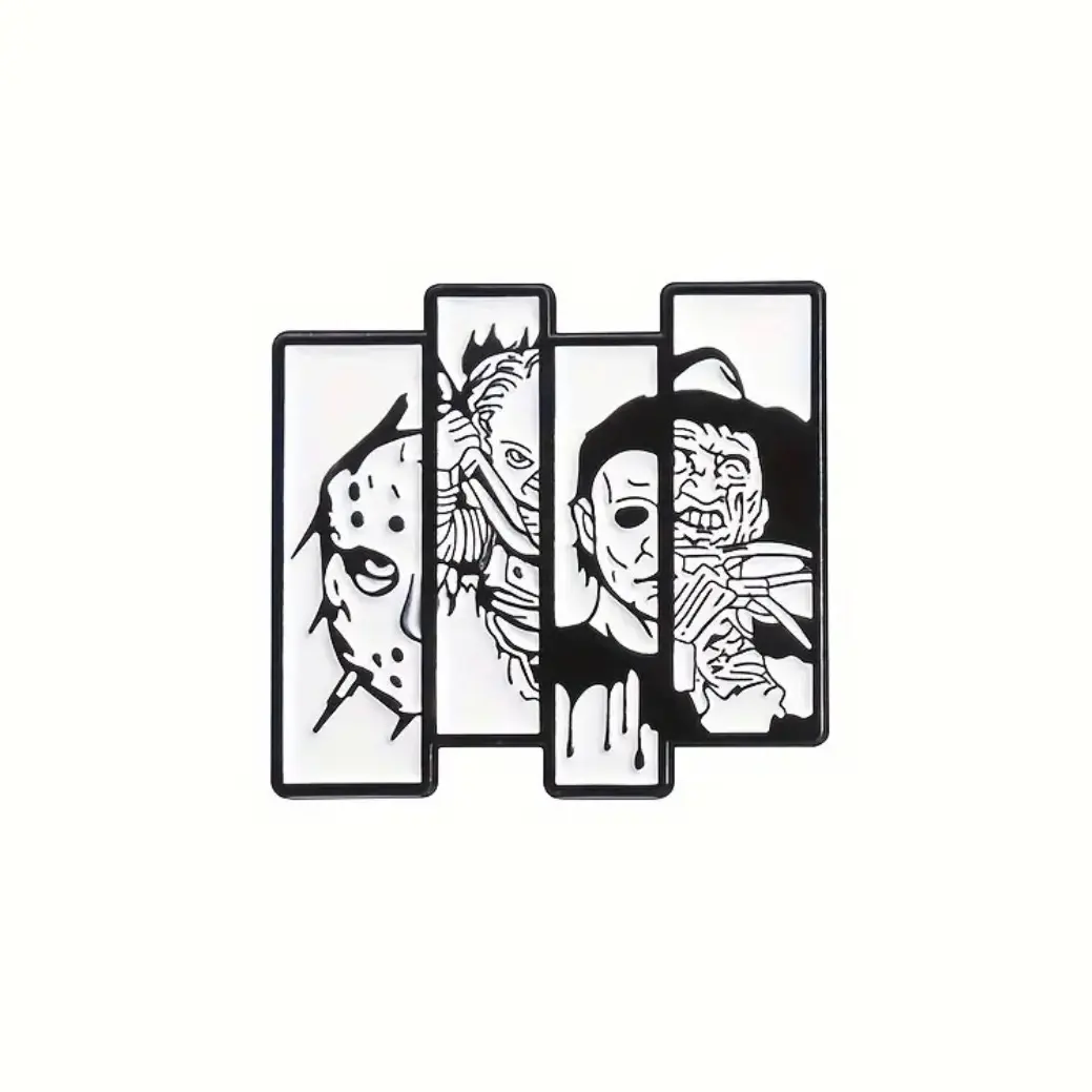 Horror portrait enamel pin