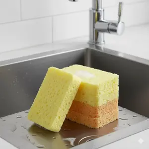 Dual-Sided Scrub Sponge for Non-Stick Pans - Antibacterial Kitchen Brush, Scratch-Free Dishwashing Tool for Pots Pans Dishes, Durable Home Commercial Use, Prevents Grease & Mold, Dish Sponges