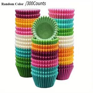 Random Color Paper Baking Cup, 300/500pcs Mini Paper Baking Cup, Colorful Muffin Papers Cup, Paper Cake Cup Wrappers for Cake Balls, Muffins, Cupcakes