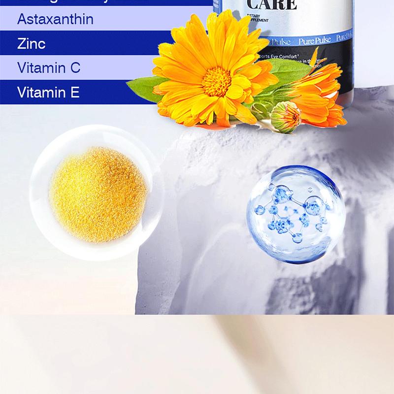 Pure Pulse Vision Care Eye Support Dietary Supplement for US Customers - 60 Count Bottle