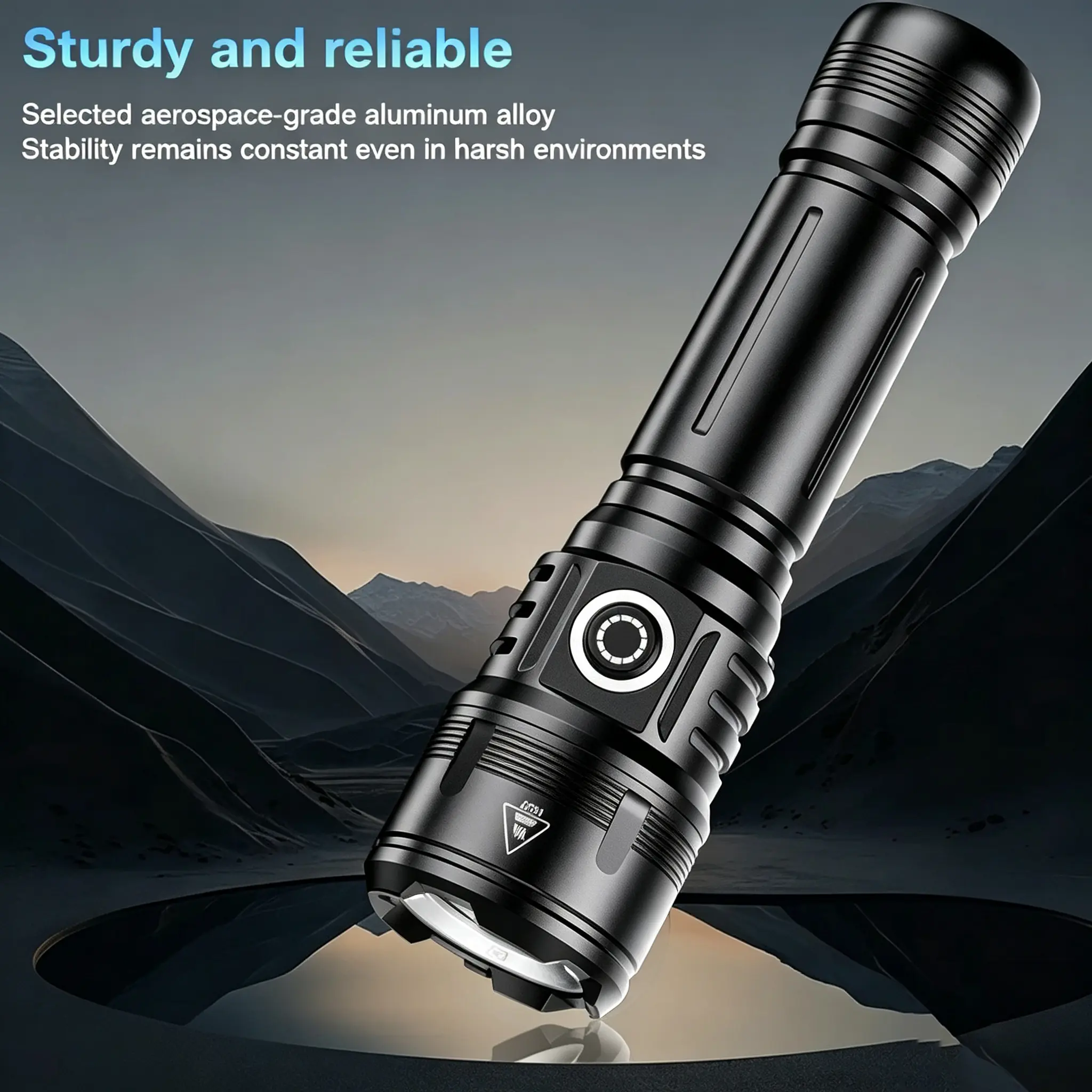 LED Flashlights ,Fire Starting Function, Rechargeable 2000High Lumens Super Bright Zoomable Flash Light, 5 Modes Waterproof Handheld Powerful Tactical Flashlight for Emergency Camping