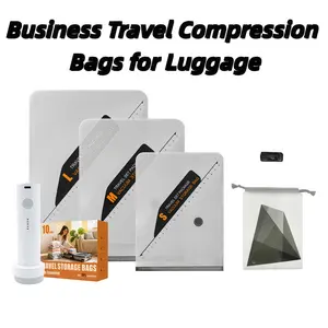 Business Travel Wireless Charging Compressor Bag, Travel Compression Bags, Travel Gear, Vacuum Storage Set for Home and Travel, Colorful Gift Box Packaging