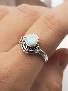 1 PC Elegant Faux Opal Ring For Women For Wedding Engagement Anniversary Party Jewelry Valentine's Day Gift Adjustable Rings