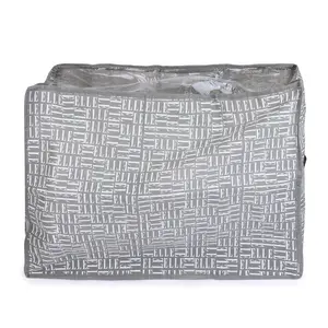Blanket Storage Bag Gray, Stackable and Breathable Organizer, 24" x 17.75" x 12"